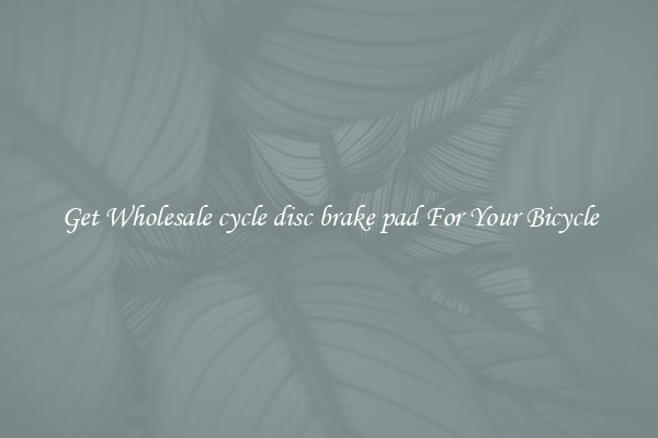 Get Wholesale cycle disc brake pad For Your Bicycle