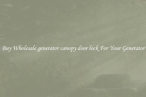Buy Wholesale generator canopy door lock For Your Generator