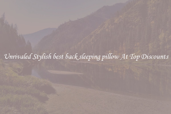 Unrivaled Stylish best back sleeping pillow At Top Discounts