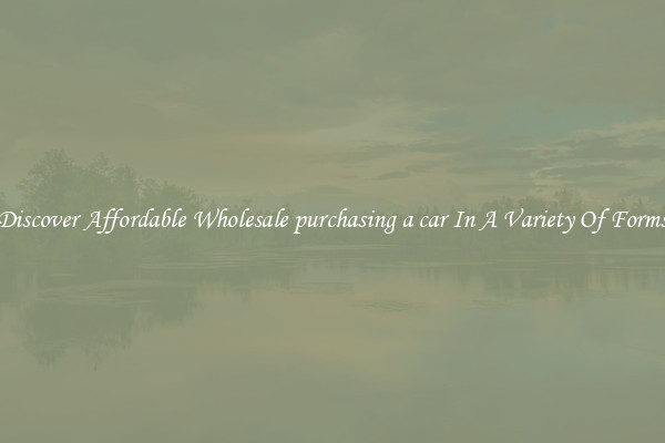 Discover Affordable Wholesale purchasing a car In A Variety Of Forms