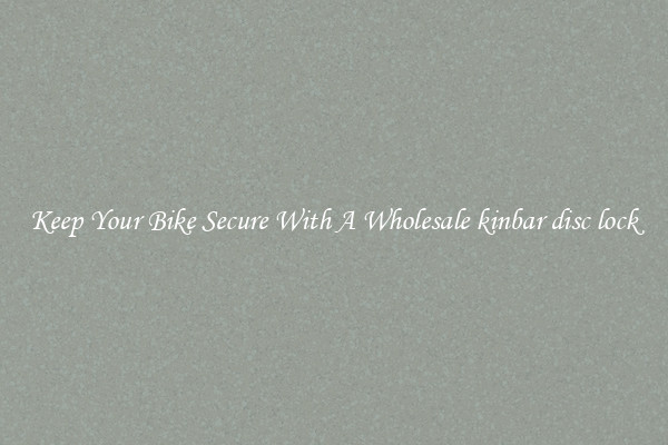 Keep Your Bike Secure With A Wholesale kinbar disc lock