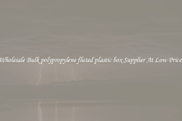 Wholesale Bulk polypropylene fluted plastic box Supplier At Low Prices