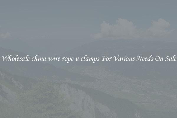 Wholesale china wire rope u clamps For Various Needs On Sale